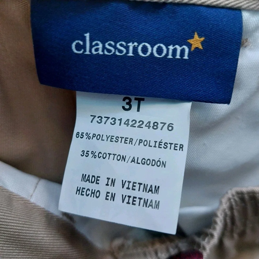 Classroom  Preschool  Co-ed  Flat Front Pants  Khaki Toddler Kids Size 3‎